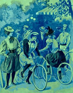 La moda de las bicicletas en el Bois de Boulogne de Unbekannter Künstler