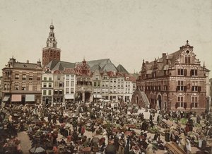El Gran Mercado, Nimega, c.1900 de Unbekannt