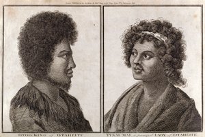 El Rey y una dama principal de Tahití, c. 1773 de Unbekannt