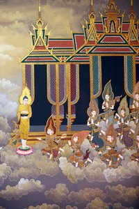 La vida de Buda, fresco mural, templo de Wat Botum, Phnom Penh, 2022 (foto) de Unbekannter Künstler
