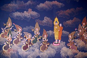 La vida de Buda, fresco mural, templo de Wat Botum, Phnom Penh, 2022 (foto) de Unbekannter Künstler