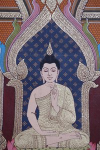 La vida de Buda, fresco mural, monasterio de Wat Maniratanaram, Phnom Penh, 2022 (foto)
