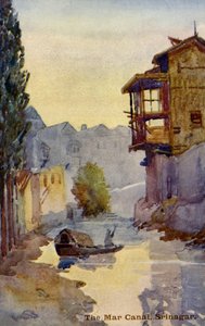 El canal de Mar, Srinagar, Cachemira, India. de Unbekannter Künstler