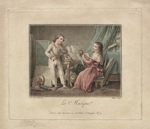La Música, c.1780 (grabado) de Unbekannter Künstler