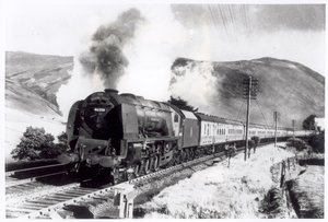 El Royal Scot, locomotora interurbana (foto en blanco y negro) de Unbekannt