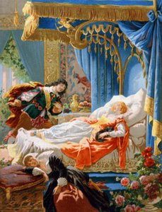 La bella durmiente y el príncipe encantador, finales del siglo XIX (cromolitografía) de Unbekannter Künstler