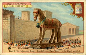 Las Guerras de Troya: El Caballo de Madera es conducido a la ciudad de Unbekannter Künstler