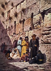 El Muro de las Lamentaciones en Jerusalén a principios del siglo XX (postal)