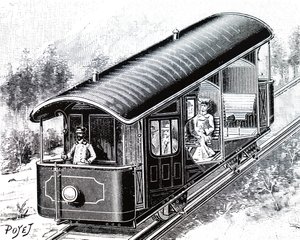 El coche eléctrico en el funicular del Vesubio de Unbekannt