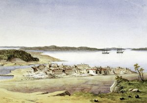 La fortaleza de Bomarsund, en las islas Aland (Finlandia), en agosto de 1854. de Unbekannter Künstler