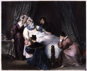 La pérdida irreparable, incluso muerto en el parto, c.1840 (litografía) de Unbekannter Künstler