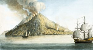 La isla de Stromboli, Sicilia de Unbekannter Künstler