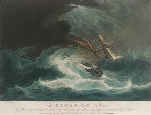 El barco Clyde, frente a Point Natal () , atrapado en la tormenta del 1 de noviembre de Unbekannter Künstler