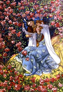 La bella durmiente y el príncipe, c. 1911 (ilustración) de Unbekannter Künstler