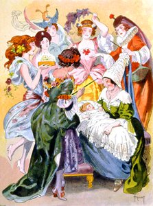 La bella durmiente, c. 1910-1920 (ilustración) de Unbekannter Künstler