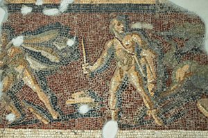 Mosaico de escena teatral, de Daphne, Turquía de Unbekannt