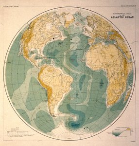 Tres gráficos de distribución de sedimentos, de los informes del crucero Challenger de Unbekannt