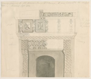 Tittensor - Chimenea en la Casa Solariega: dibujo a lápiz y lavado, septiembre de 1832 de Unbekannt