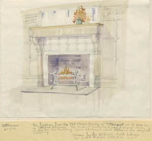 Tittensor - Chimenea de la Casa Solariega: pintura en acuarela, 1938 de Unbekannt