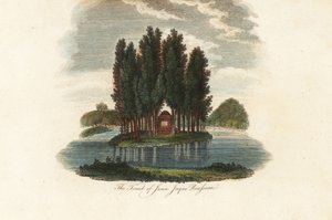 Tumba de Jean-Jacques Rousseau, escritor francés.1803 (grabado) de Unbekannter Künstler