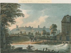 Castillo de Tutbury - Vista sureste: pintura en acuarela, 1808 de Unbekannt