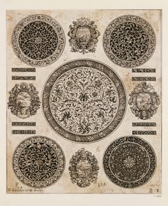 Estudio para dibujo ornamental en caja de reloj de Benjamin Baud