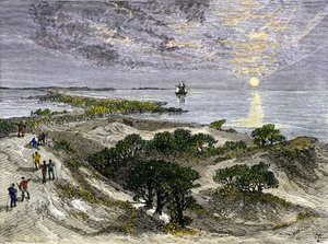 Estados Unidos, Estado de Virginia: Colonos ingleses en las tierras de la isla de Roanoke de Unbekannter Künstler
