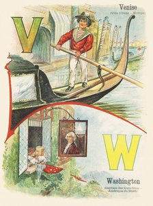 V W: Venecia, Washington - ABC de los dos mundos. Emile Guerin, editor, París, hacia 1900. Dimensiones: 27,5 x 21,5 cm