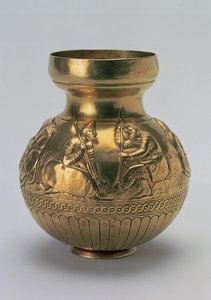 Vasija que representa guerreros escitas, obra griega del Reino del Bósforo, segunda mitad del siglo IV a.C. de Unbekannt