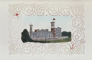 Doyle de papel victoriano con una vista de Osborne House