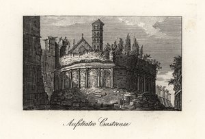 Vista del Anfiteatro Castrense y las Murallas Aurelianas, Roma