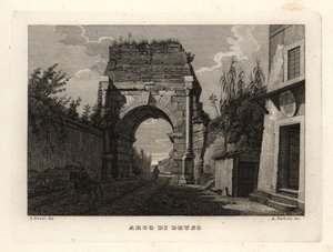 Vista del Arco de Druso, Roma de Unbekannt