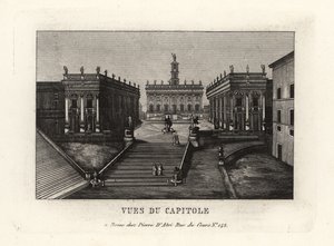 Vista de la Colina Capitolina. Piazza del Campidoglio, Palazzo Senatorio, Roma de Unbekannt
