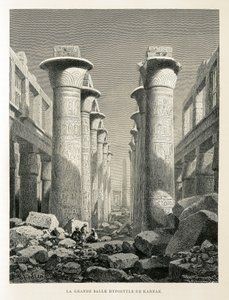 Vista de la Gran Sala Hipóstila de Karnak, Egipto Ilustración del Atlas de Egipto de Unbekannter Künstler