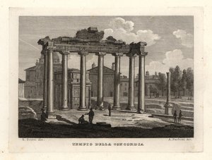 Vista del Templo de la Concordia, Tempio della Concordia, Roma de Unbekannt
