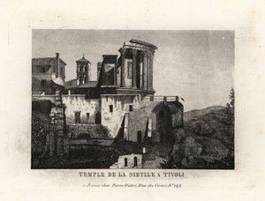 Vista del Templo de la Sibila o el Templo de Vesta en Tívoli de Unbekannt