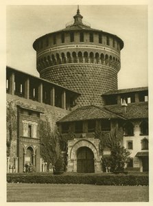 Vista del patio del Castello Sforzesco en Milán de Unbekannt