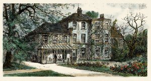 Vista de la casa o redigea de Charles Darwin (1809-1882) "El origen de las especies". Grabado del siglo XIX de Unbekannter Künstler