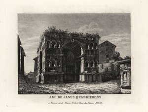 Vista de las ruinas del Arco de Jano Cuadrifronte, Roma de Unbekannt