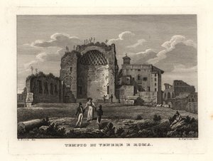 Vista de las ruinas del Templo de Venus y Roma, Roma de Unbekannt