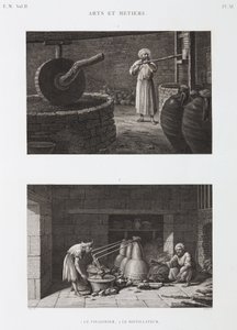 Vinagre. Fabricante de vinagre y destilador, Egipto, c. 1798 de Unbekannt