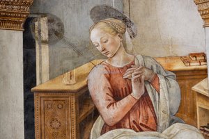 Virgen María, detalle de la Anunciación de Unbekannter Künstler