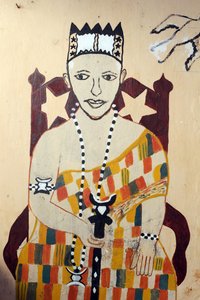 Pintura mural vudú en un convento. Togoville, Togo