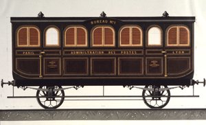 Vagón postal, c.1850 (grabado) de Unbekannter Künstler