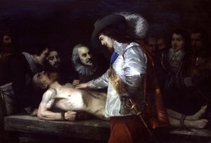 William Harvey (1578-1657) médico y fisiólogo inglés, aquí muestra la circulación sanguínea