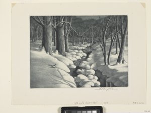 Escena invernal (aguafuerte y punta seca) de Unbekannter Künstler