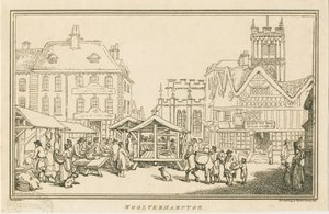 Wolverhampton - Plaza del Mercado: grabado, nd [c 1799] de Unbekannt