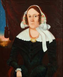 Mujer con bonete de flores 1825 (Óleo sobre lienzo) de Unbekannter Künstler