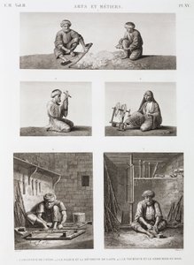 Trabajadores textiles y de madera, Egipto, c. 1798 de Unbekannt