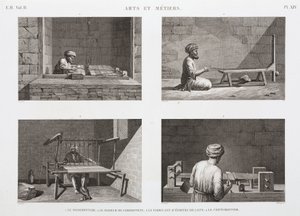 Lana y estambre, taller de tejedores, Egipto, c. 1798